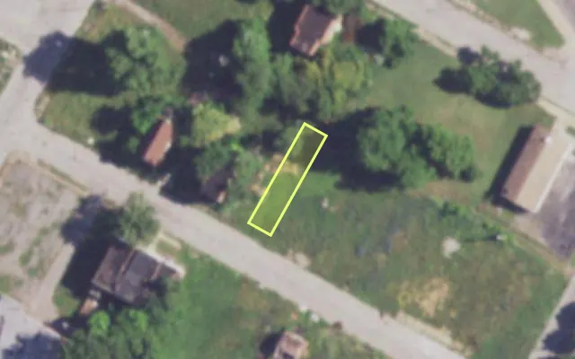 Aerial view of 3729 EVANS AV — vacant lot, St. Louis with approximate parcel outline