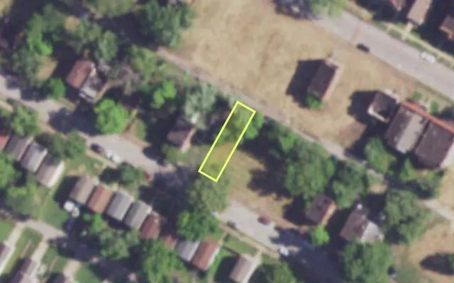 Aerial view of 3937 KENNERLY AV — vacant lot, St. Louis with approximate parcel outline