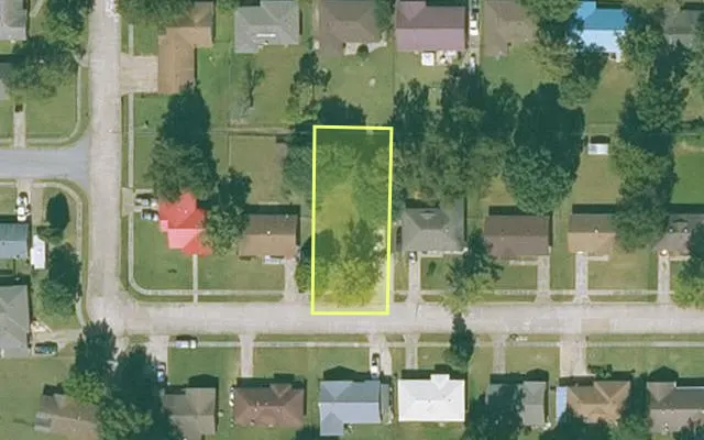 Aerial view of MISSISSIPPI County parcel 305-05448-000 — Arkansas post-auction with approximate parcel outline