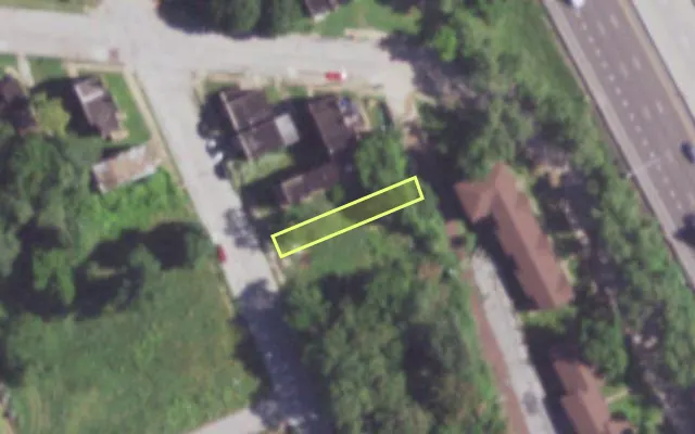 Aerial view of 4238 RANDALL PL — vacant lot, St. Louis with approximate parcel outline