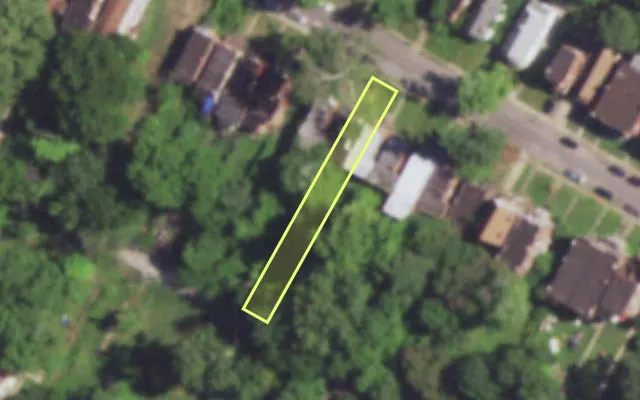 Aerial view of 4752 LEDUC ST — vacant lot, St. Louis with approximate parcel outline