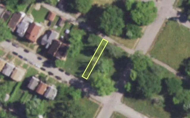 Aerial view of 4309 COTE BRILLIANTE AV — vacant lot, St. Louis with approximate parcel outline