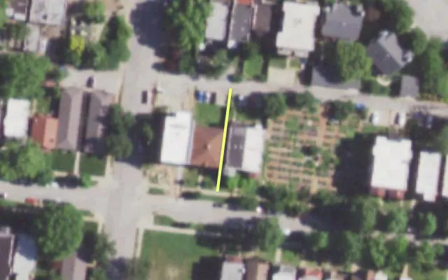 Aerial view of 5949 MCPHERSON AV — vacant lot, St. Louis with approximate parcel outline