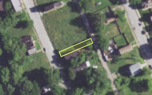 Aerial view of 4414 N 19TH ST — vacant lot, St. Louis with approximate parcel outline