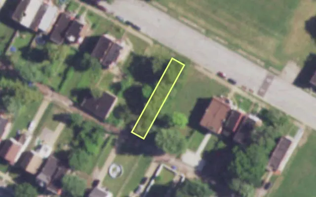 Aerial view of 3934 EVANS AV — vacant lot, St. Louis with approximate parcel outline