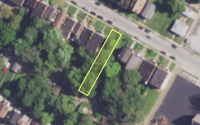 Aerial view of 4452 MARGARETTA AV — vacant lot, St. Louis with approximate parcel outline