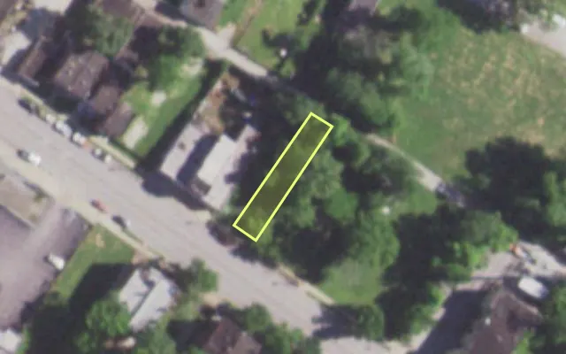 Aerial view of 5349 DR MARTIN LUTHER KING DR — vacant lot, St. Louis with approximate parcel outline