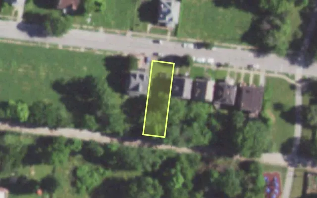 Aerial view of 5714 VERNON AV — vacant lot, St. Louis with approximate parcel outline