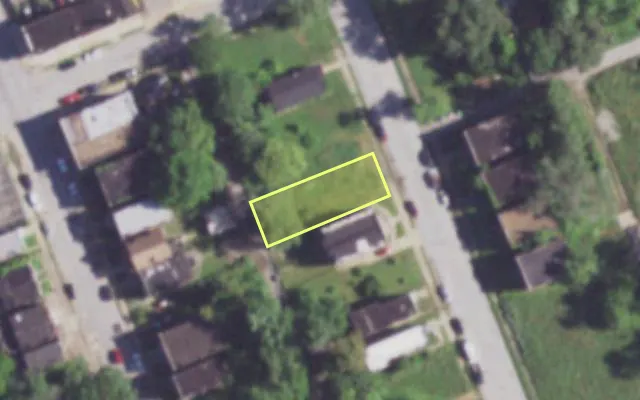 Aerial view of 4009 N 21ST ST — vacant lot, St. Louis with approximate parcel outline