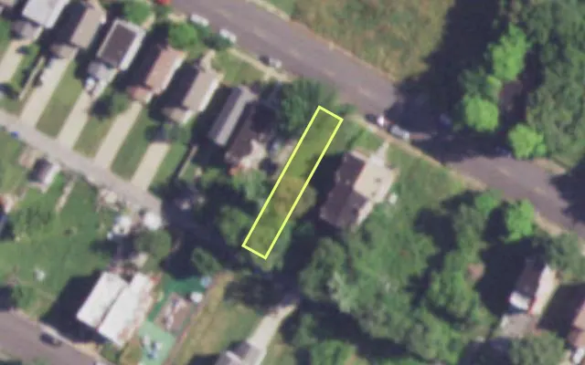 Aerial view of 3726 FINNEY AV — vacant lot, St. Louis with approximate parcel outline