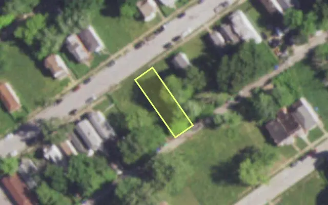 Aerial view of 5028 EMERSON AV — vacant lot, St. Louis with approximate parcel outline