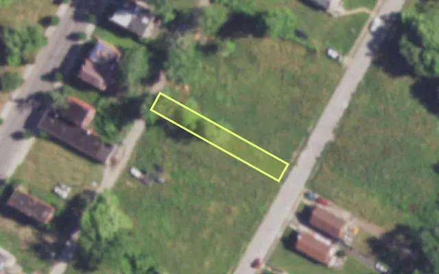 Aerial view of 3103 VINE GROVE AV — vacant lot, St. Louis with approximate parcel outline
