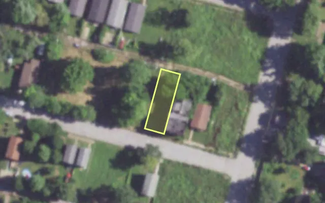 Aerial view of 2215 DODIER ST — vacant lot, St. Louis with approximate parcel outline