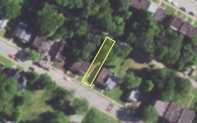 Aerial view of 5203 COTE BRILLIANTE AV — vacant lot, St. Louis with approximate parcel outline