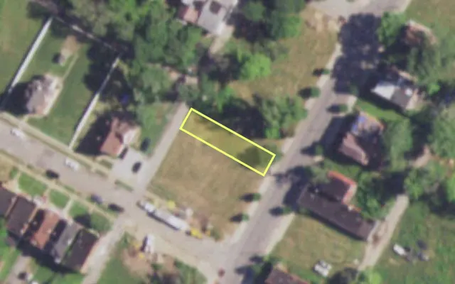 Aerial view of 3111 N NEWSTEAD AV — vacant lot, St. Louis with approximate parcel outline