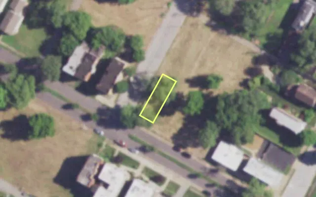 Aerial view of 3725 COOK AV — vacant lot, St. Louis with approximate parcel outline