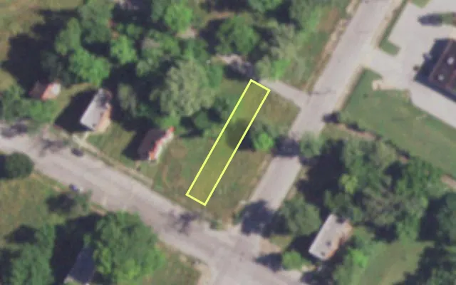 Aerial view of 4205 EVANS AV — vacant lot, St. Louis with approximate parcel outline