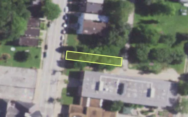 Aerial view of 1150 N EUCLID AV — vacant lot, St. Louis with approximate parcel outline