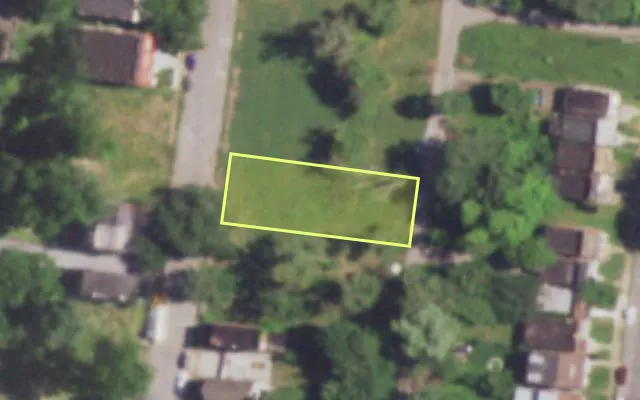 Aerial view of 1334 BAYARD AV — vacant lot, St. Louis with approximate parcel outline
