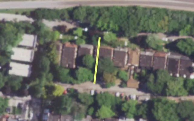 Aerial view of 4336 H DETONTY ST — vacant lot, St. Louis with approximate parcel outline
