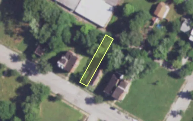 Aerial view of 3957 COOK AV — vacant lot, St. Louis with approximate parcel outline