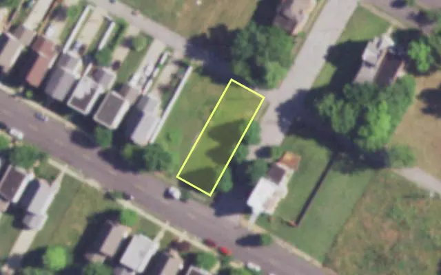 Aerial view of 3803 FINNEY AV — vacant lot, St. Louis with approximate parcel outline