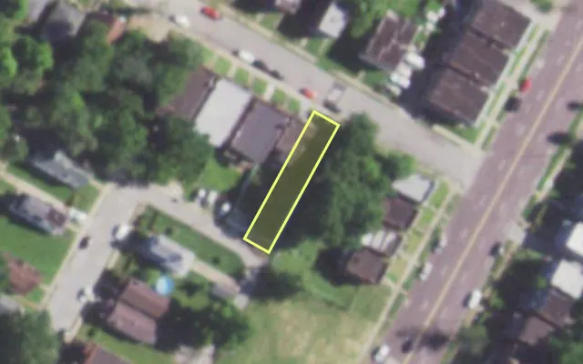 Aerial view of 5312 NORTHLAND AV — vacant lot, St. Louis with approximate parcel outline