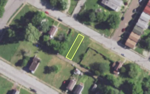 Aerial view of 3764 PENROSE ST — vacant lot, St. Louis with approximate parcel outline