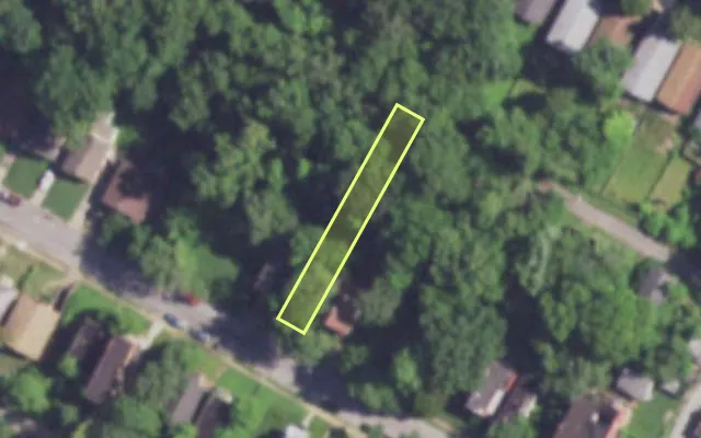 Aerial view of 4445 ANDERSON AV — vacant lot, St. Louis with approximate parcel outline