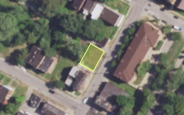 Aerial view of 2909 MARCUS AV — vacant lot, St. Louis with approximate parcel outline