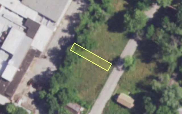 Aerial view of 3105 NEW ASHLAND PL — vacant lot, St. Louis with approximate parcel outline