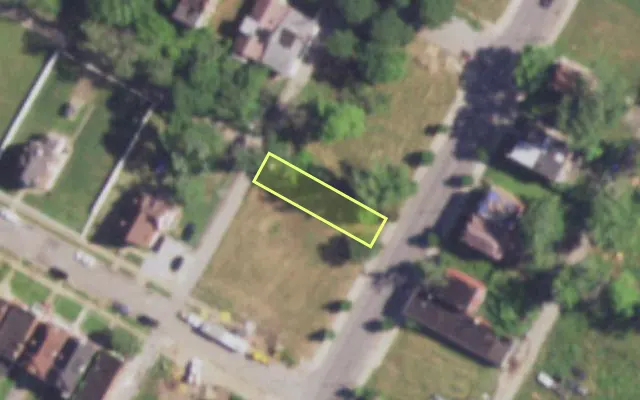 Aerial view of 3113 N NEWSTEAD AV — vacant lot, St. Louis with approximate parcel outline