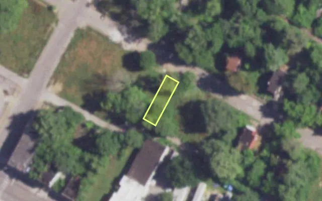 Aerial view of 4232 ALDINE AV — vacant lot, St. Louis with approximate parcel outline