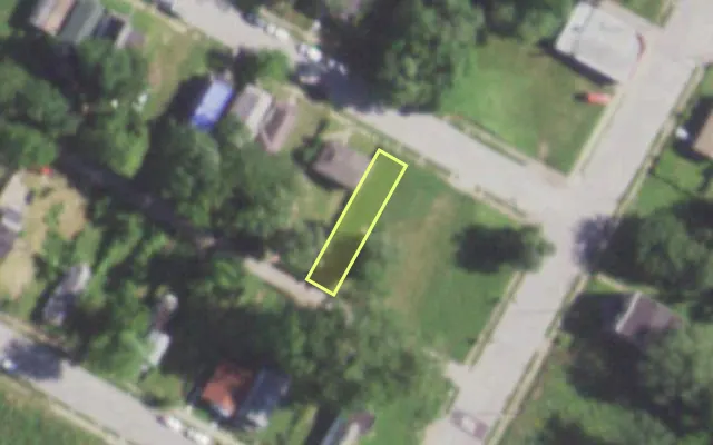 Aerial view of 5512 GREER AV — vacant lot, St. Louis with approximate parcel outline