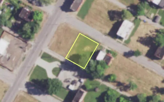 Aerial view of 3854 KENNERLY AV — vacant lot, St. Louis with approximate parcel outline