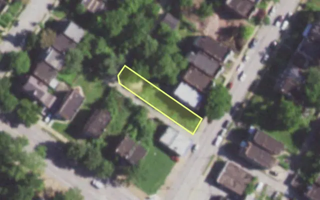 Aerial view of 1315 GOODFELLOW BLVD — vacant lot, St. Louis with approximate parcel outline
