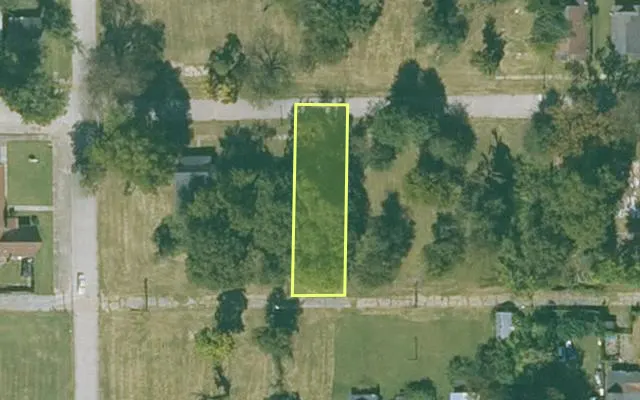 Aerial view of MISSISSIPPI County parcel 305-01089-000 — Arkansas post-auction with approximate parcel outline