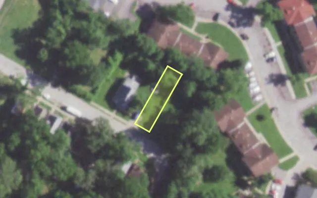 Aerial view of 5849 ELMBANK AV — vacant lot, St. Louis with approximate parcel outline