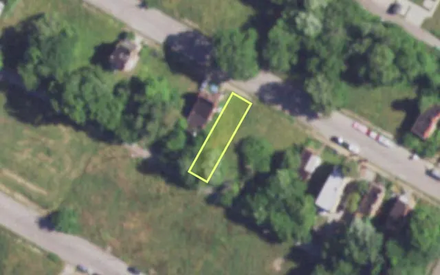 Aerial view of 4030 NORTH MARKET ST — vacant lot, St. Louis with approximate parcel outline