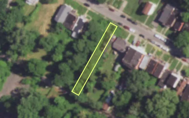 Aerial view of 4832 LEDUC ST — vacant lot, St. Louis with approximate parcel outline