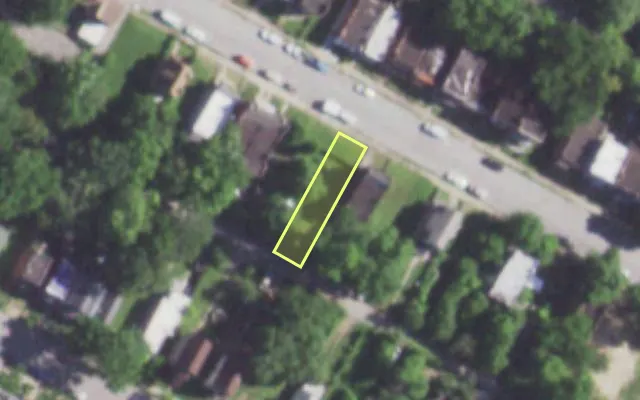 Aerial view of 5348 COTE BRILLIANTE AV — vacant lot, St. Louis with approximate parcel outline