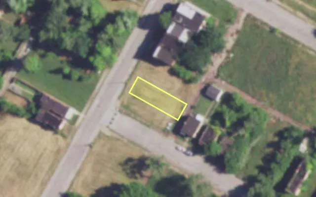 Aerial view of 1804 N SARAH ST — vacant lot, St. Louis with approximate parcel outline