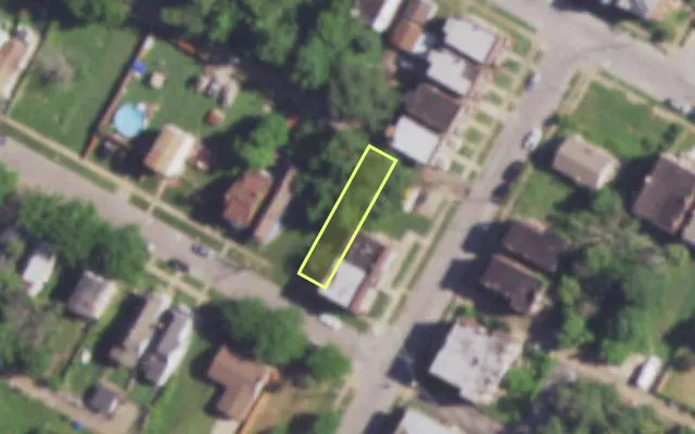 Aerial view of 4605 SAN FRANCISCO AV — vacant lot, St. Louis with approximate parcel outline