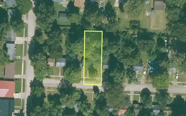 Aerial view of MISSISSIPPI County parcel 305-02350-000 — Arkansas post-auction with approximate parcel outline