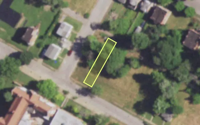 Aerial view of 4591 KENNERLY AV — vacant lot, St. Louis with approximate parcel outline