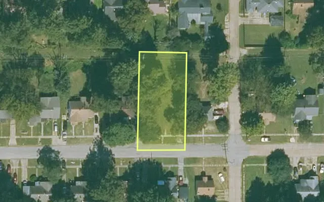 Aerial view of MISSISSIPPI County parcel 305-03578-000 — Arkansas post-auction with approximate parcel outline
