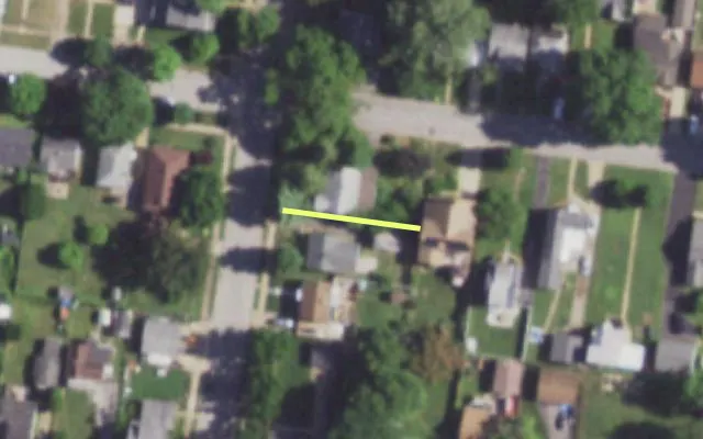Aerial view of 4204 MCCAUSLAND AV — vacant lot, St. Louis with approximate parcel outline
