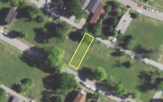Aerial view of 5843 TERRY AV — vacant lot, St. Louis with approximate parcel outline