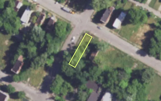Aerial view of 3968 NORTH MARKET ST — vacant lot, St. Louis with approximate parcel outline