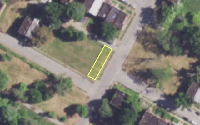 Aerial view of 3801 KENNERLY AV — vacant lot, St. Louis with approximate parcel outline